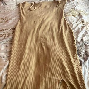 A long pretty (tan) dress